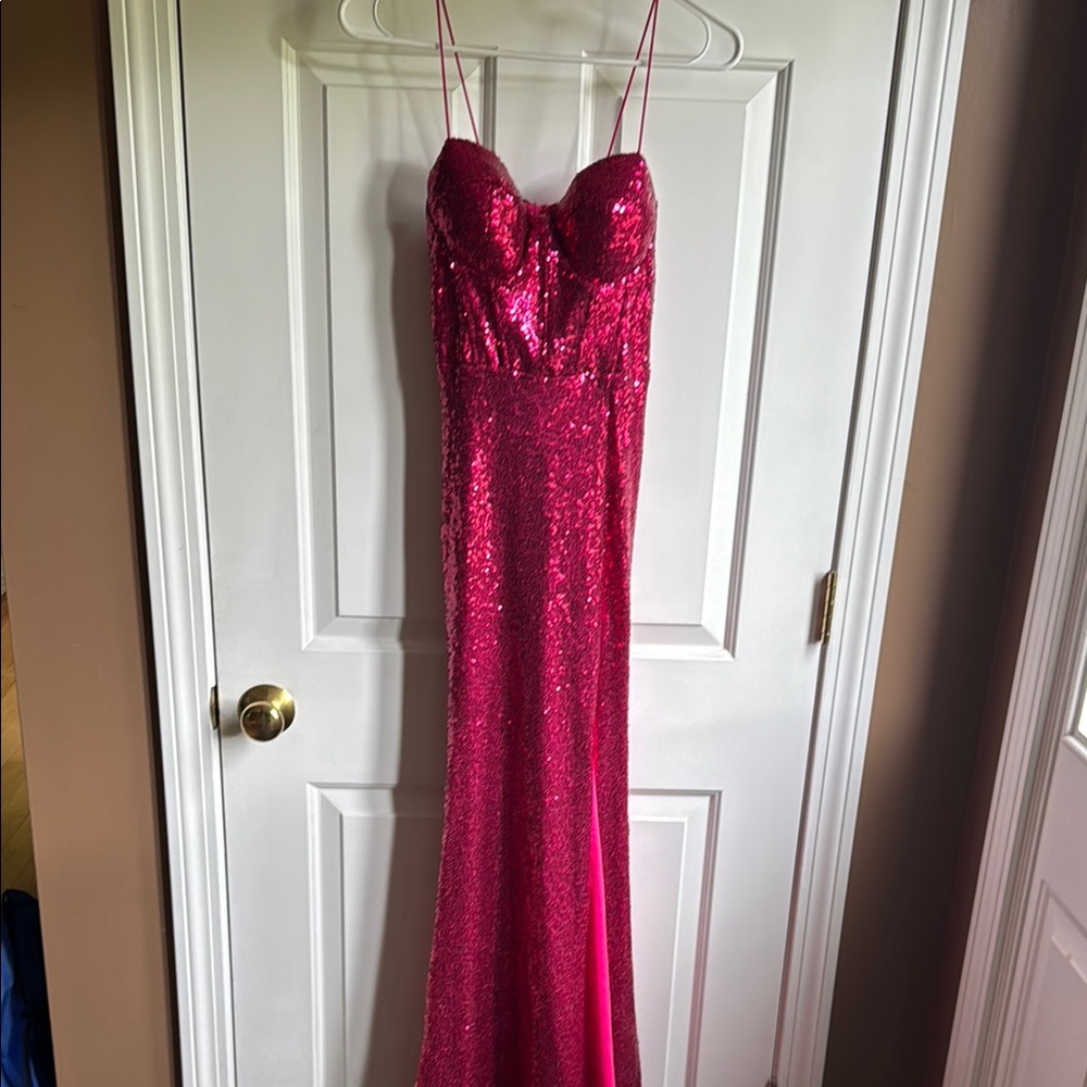 Macy's Pink Sequin Prom Dress